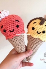 Spin a Yarn Crochet- Jillian Hewitt - Melty the Ice Cream Cone Version 2  - Free