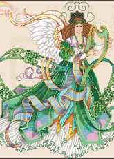 American School of Needlework ASN 3737 Celtic Angel by Barbara Baatz PCS + XSD