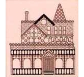 Blackwork Style Victorian House-Kreinik Free Pattern