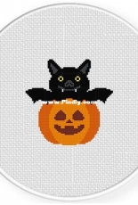 Daily Cross Stitch - Jack O Lantern Bat