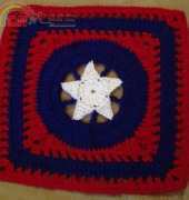 The Blue Star Boutique  - Shelley Moore - Star of Honor Afghan Square - Free