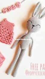 Poppy Crochet Design - Zsuzsanna Blaho - Bunny in Pink Dress - Free