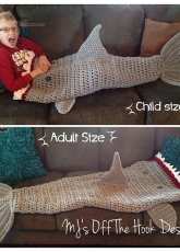 MJs Off The Hook Designs - Michelle Moore - Bulky and Quick Shark Blanket
