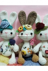 Amigurumi Rose Bunny and Sunflower Bunny