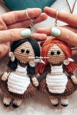 Polly Toys Crochet - Dasha Lobacheva - Schoolgirl Keychain - Russian