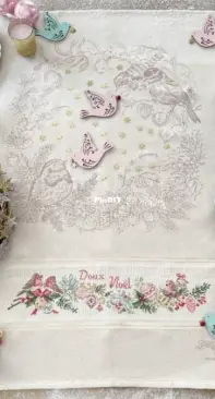 Les Brodeuses Parisiennes LBP - Torchon Doux Oiseaux de Noel PCS
