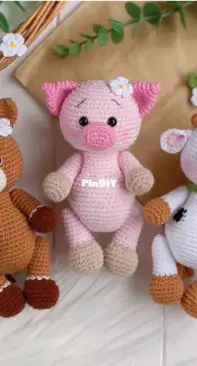 Knit Friends - Svetlana Altunina - Farm animals - Cow, pig and horse