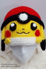 Crochet Some Fun - Jeannie Wilburn - Pikachu Pokeball Inspired Hat