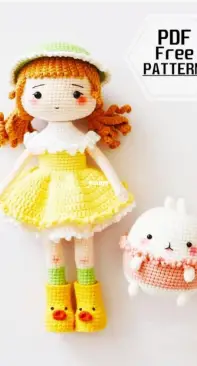 Doll Crochet - Yellow Duck Girl - Cute Amigurumi Doll Crochet Pattern