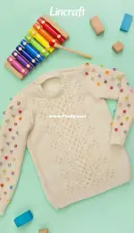 Lincraft - P031 Childrens Cabled Sweater with Beads - Free