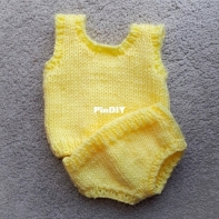 Lemon Vest and Pants for Doll - Esther Kate - free