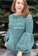 Svetlana novikova - sweater with a fluffy sleeve - Russian