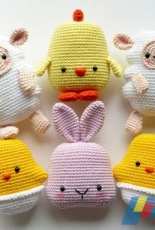 RNata - Crochet Easter Bunny, Sheep, Egg and Chicken, Pattern, English