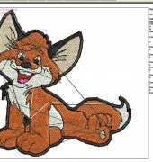Vuk the little fox--pattern--machine embroidery--