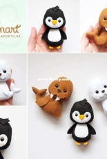 Timart - Packet Pap - Kit Animais Árticos - Felt - Portuguese