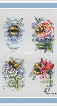 Fluffy Butts - Flight, Scarlet Flower, Summer Fragrance, Honey Nectar by Anna Petunova