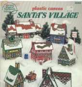 American School of Needlework ASN 3049 Plastic Canvas Santa's Village