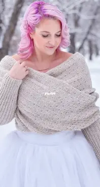 Snowfall Sweater Scarf by Chantal Miyagishima - Knitatude