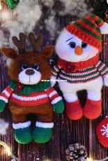 Bobrik toys - Natalia Bober - Reindeer and Snowman - Russian