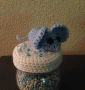 my work, blue mouse jar