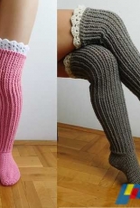Beatifico - Knee High Socks with Lace Tops