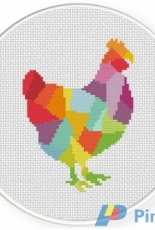 Daily Cross Stitch - Colorful Hen