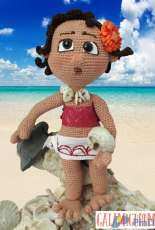 Galamigurumis- Gala Rebés - Vaina Moana a heroine Amigurumi from Polynesia - Spanish - Free