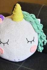 Bunnies and Yarn - Michelle Alvarez - Unicorn Pillow