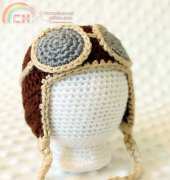 Little Sticky Fingers - Crochet Newborn Aviator Hat - Free