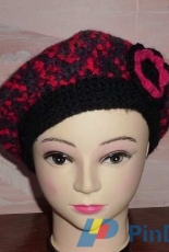 Red and black beret