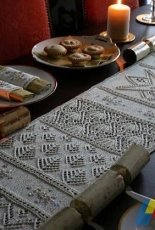 Snow Forest Yule Table Runner/Napkin Rings by Hazel Roots