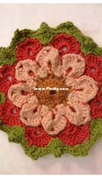 Crochet Crocodile Flower Coaster