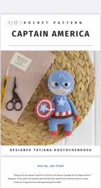 Crochet Friends Lab - Tatyana/Tatiana Kostochenkova - Captain America