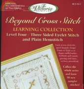 The Victoria Sampler Learning Collection Level 4 Three Sided Eyelet Stitch and Plain Hemstitch BCS 4-5 - White and Gold