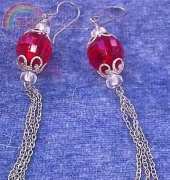 Long red earrings