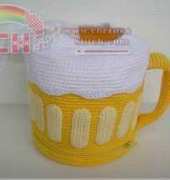Sky Magenta - Crochet Beer Mug Tissue Holder Pattern
