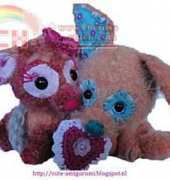 Cute amigurumi - Ami Fan - Valentine cuddle dogs - Free