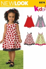 New Look 6974 Set of girl's dresses (sizes 1/2-4years) sewing patterns