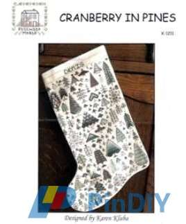 Rosewood Manor X-1211 Cranberry in Pines  stocking XSD