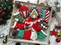 RNata - Natalia Ruzanova - Christmas Decoration: lantern, star, sock, glove, drums, candy, heart and gingerbread house