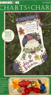 Dimensions Charts & Charms 8515 Santa's Face Stocking XSD