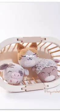 Foxy Crochet - Ellie Richards - Little Chubby Farm Animals: Cat, Cow & Sheep  - English