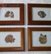 Dog frames cross stitch - Cuadros con perros