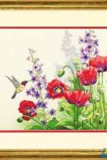 Dimensions 70-35344 - Hummingbird and Poppies