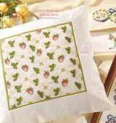 Strawberry Garden Pillow from DMC English Floral