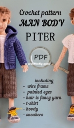 Paprika Crochet Dolls - Maria Gavrilova - Man body Piter and clothes