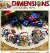 Dimensions 8743 - Frisky Friends Tree Skirt