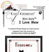 Calico Crossroads Mini-Kats - 2007 Calendar February - I Love Mew
