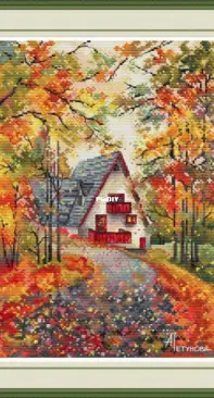 In the City of Autumn Cross Stitch Pattern, code AP-199 Anna Petunova