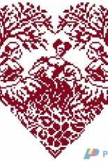 Bleu de Chine 1037 - Coeur Toile de Jouy PCS